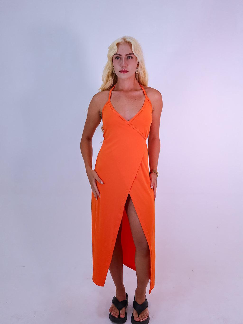 vestido ísis tangerina