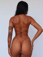 maiô chiara caramelo texturizado