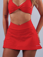 short saia vermelho