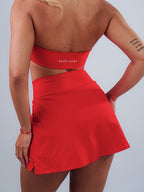 short saia vermelho