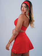 short saia vermelho