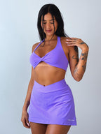 short saia lavanda