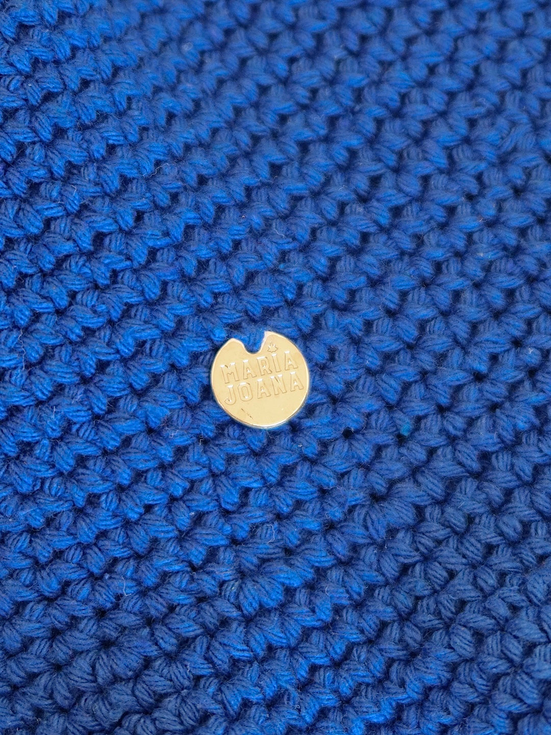 chapéu crochê azul bic