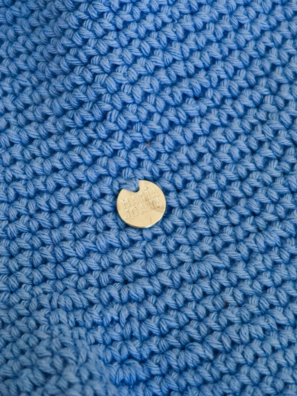 chapéu crochê azul céu