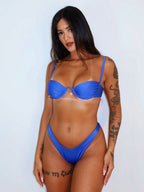 biquíni mel azul estrelar