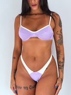 biquíni vintage lavanda&creme