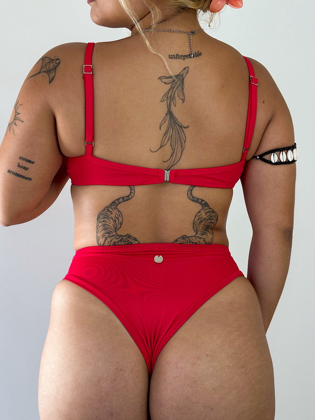 biquíni hot pants vermelho