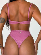 biquíni hot pants coral shine