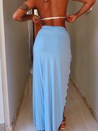 saia giulia longa azul cosmo