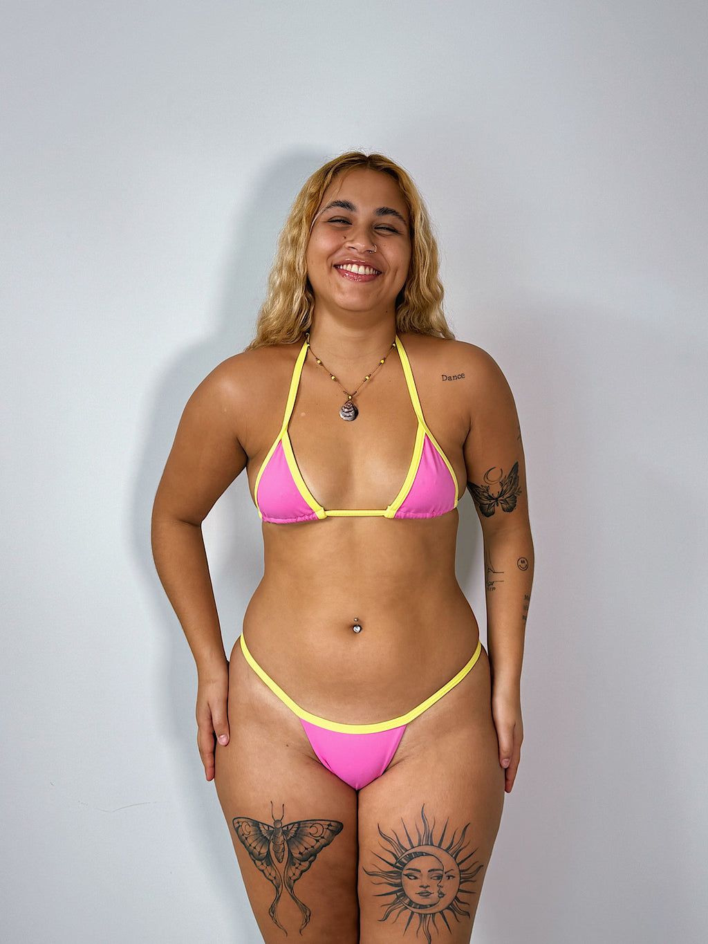 biquíni de fita lollipop rosa