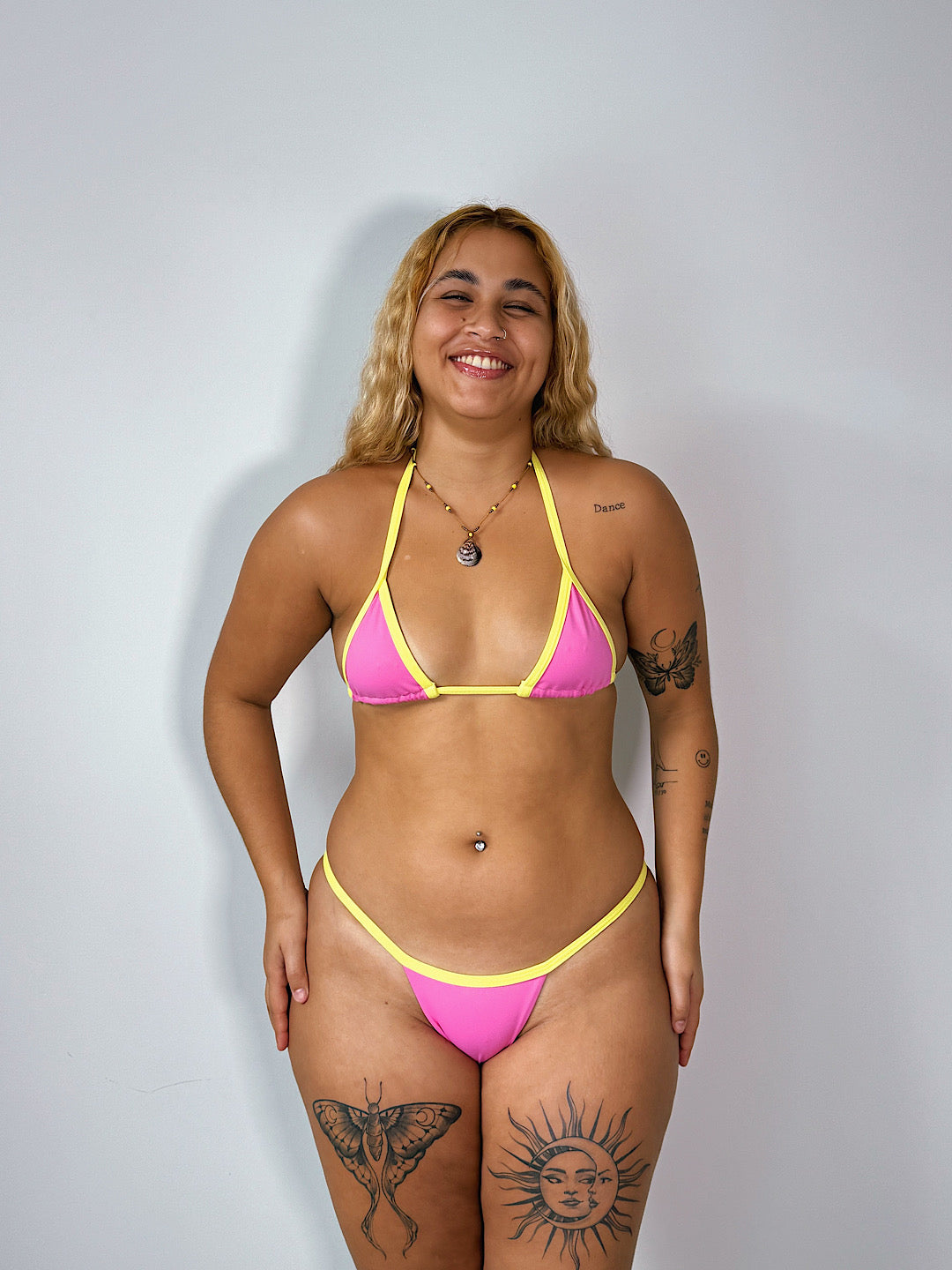 biquíni de fita lollipop rosa