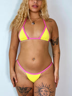 biquíni de fita lollipop amarelo