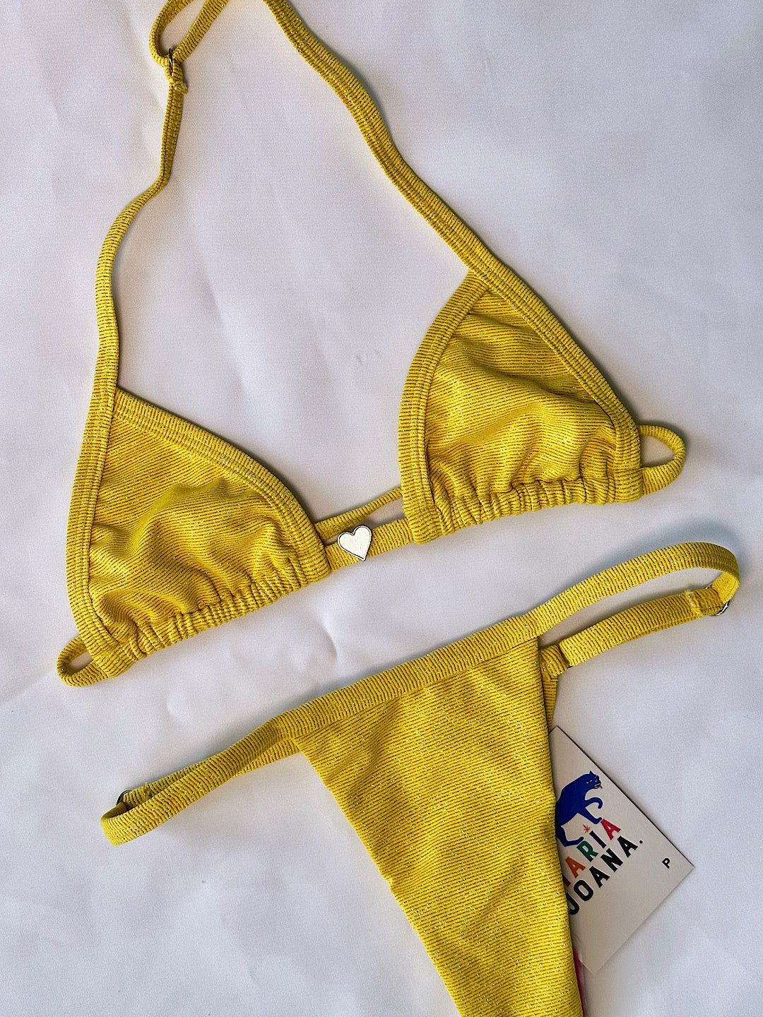 biquíni de fita amarelo shine