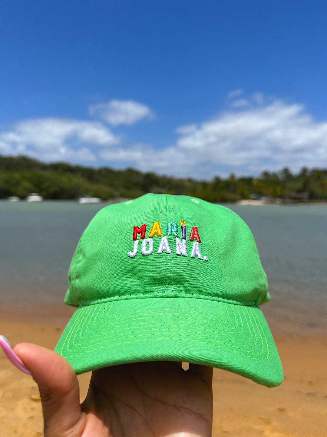 boné verde água maria joana