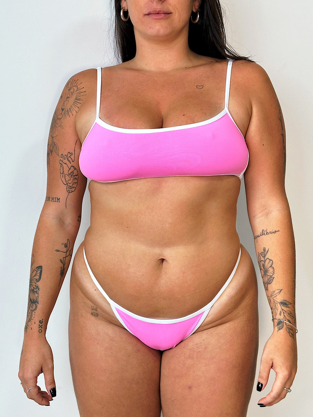 biquíni jade rosa&branco