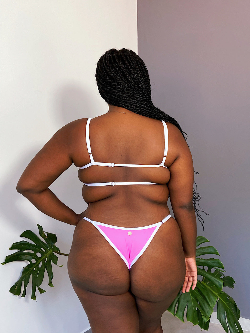 biquíni jade rosa&branco