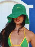 chapéu crochê brasil verde
